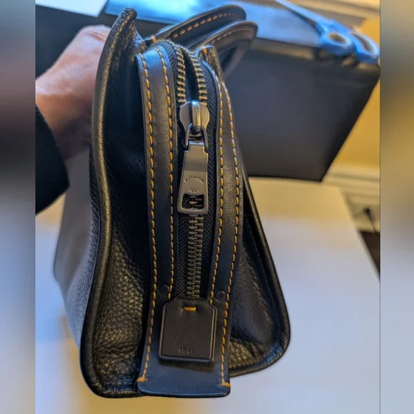 Coach Pebbled Black Leather Satchel - Picture 6 of 13